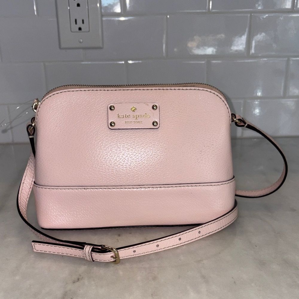 Kate Spade Bag Purse Handbag Leather New York Hanna Pink Domed Crossbody Bag